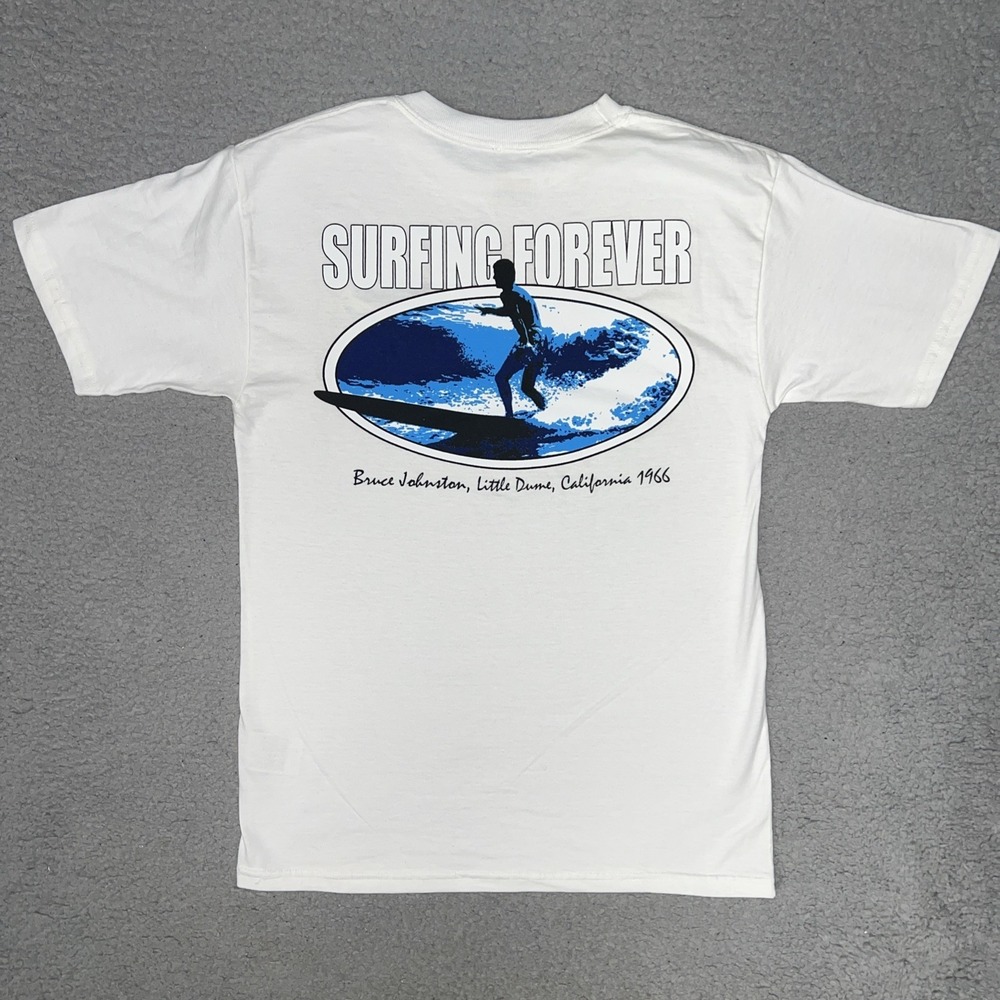 VTG Beefy Tee Balsa Bill Surfing Forever T Shirt Youth Sz M 10-12 White 2-Sided